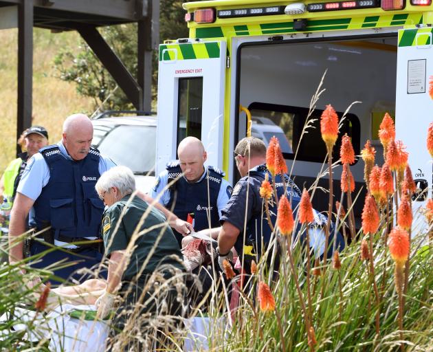 Emergency services at the scene of the attack. Photo: ODT files