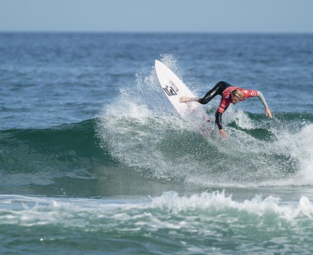 Dunedin surfer JC Susan goes through his paces at the World Surfing Games in Biarritz in France this week. Photo: ISA.