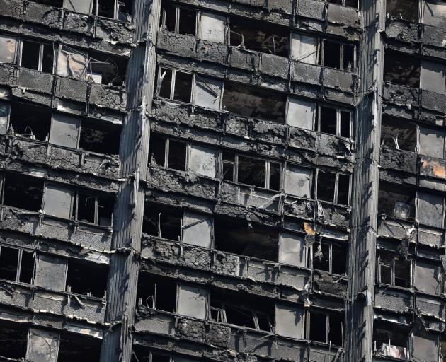 The burnt-out remains of the Grenfell Tower in North Kensington, London. Photo: Reuters