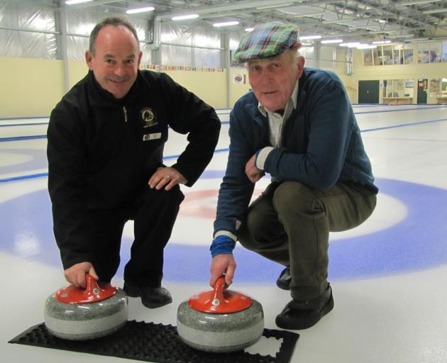 Naseby Indoor Curling Rink manager Ewan Kirk (left) and New Zealand Curling Association chairman...