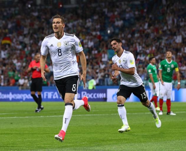 Leon Goretzka scores one of his goals against Mexico. Photo: Getty Images