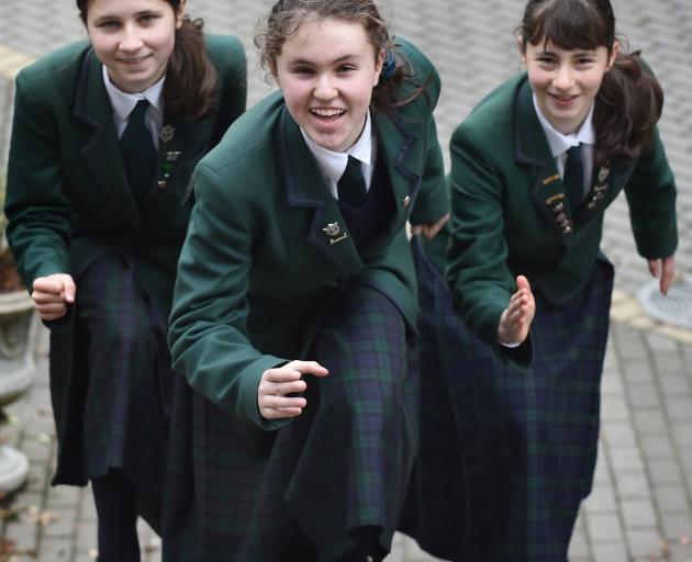 Columba College pupils (from left) Megan Macdiarmid, Laura Canton and Olivia Charles  hope to win...