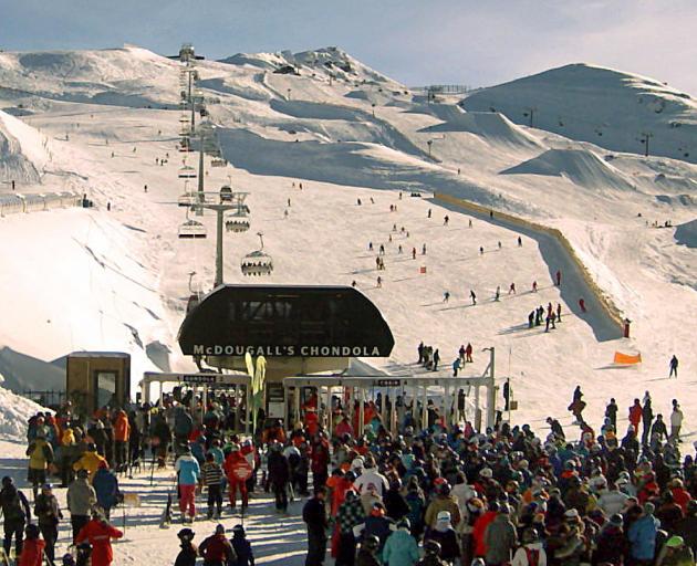 Crowds flock to Cardrona Alpine Resort yesterday. Photo: Supplied