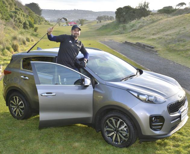 Josh Day (32), of Milton, hit a hole-in-one at Chisholm Links yesterday to win a new car. Photo: Gerard O'Brien