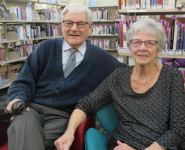 Ken (82) and Pauline Coulman (75)  visit   the Oamaru Public Library. Photo: Shannon Gillies.