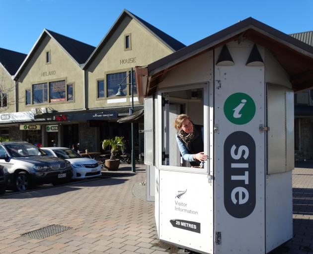 Wanaka i-Site manager Jaimee McGrath in the former Ardmore St i-Site kiosk which is for sale. Photo: Kerrie Waterworth.