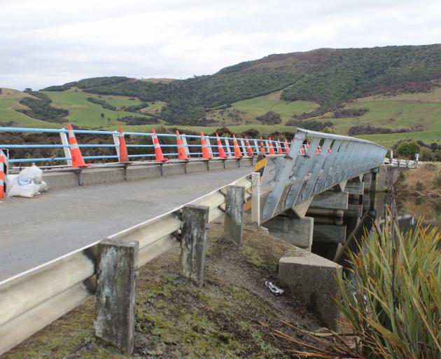 Safety guard rails installed on the Ratanui Bridge are limiting visibility for oncoming traffic. Photo: Samuel White
