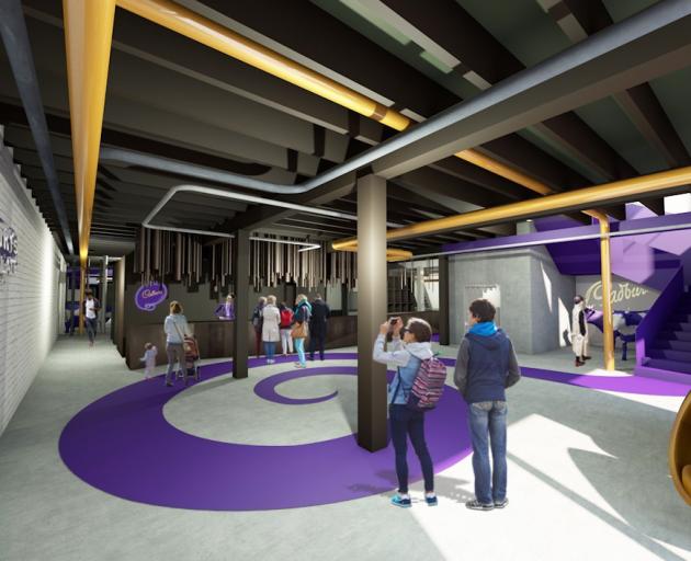 An artists impression of the new entry to a redeveloped Dunedin Cadbury World. Image: Supplied