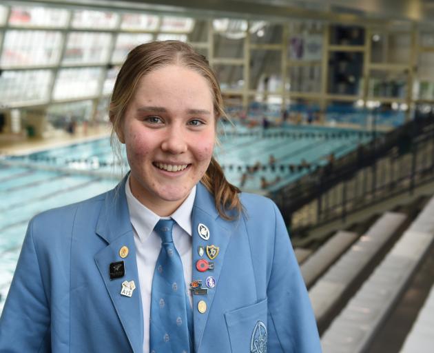 Year 12 St Hilda's Collegiate pupil Cecilia Crooks (16) at Moana Pool last week as she prepares for the busy months ahead. Photo: Gregor Richardson