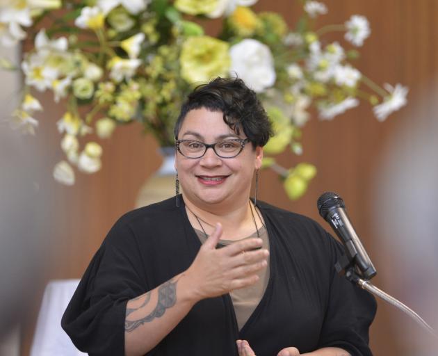 Former Green Party co-leader Metiria Turei speaks during a political forum at Knox Church Hall yesterday. Photo: Gerard O'Brien