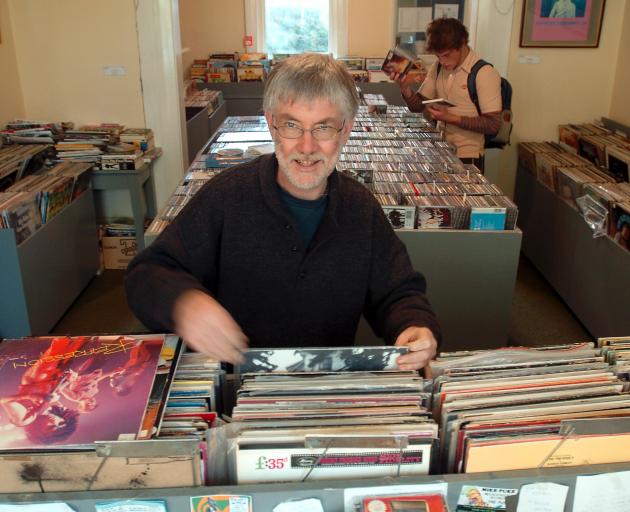 Roy Colbert in Records Records in 2005, shortly before selling the business. Photos: Craig Baxter.