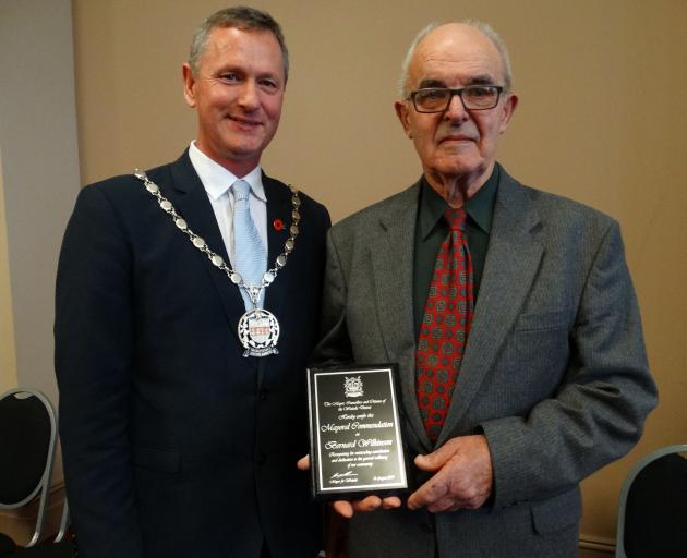 Waitaki Mayor Gary Kircher and Waitaki Citizens' Awards Mayoral Commendation Awards recipient...