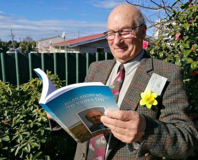 Allan Andrews has donated $1000 to the Cancer Society, with proceeds raised from his book Allan Andrews 70 Years On. Photo: Alexia Johnston