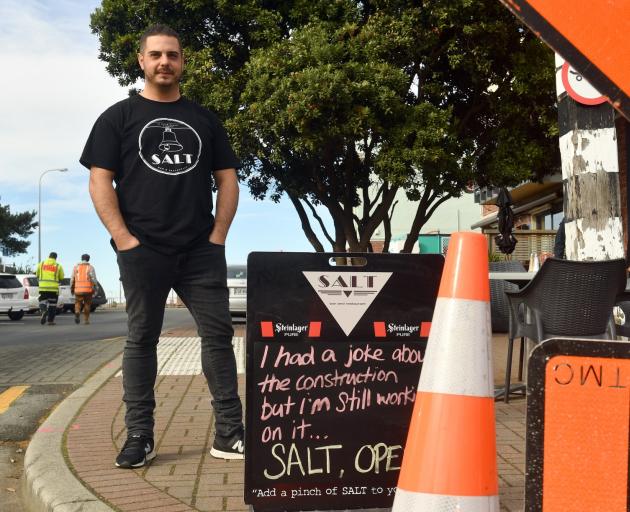 Salt Bar and Restaurant co-owner Alex Aerakis jokes about a street near his business in Dunedin...