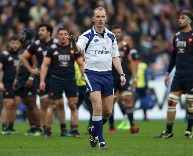 Wayne Barnes referees a Six Nations game earlier in the year. Photo: Getty Images
