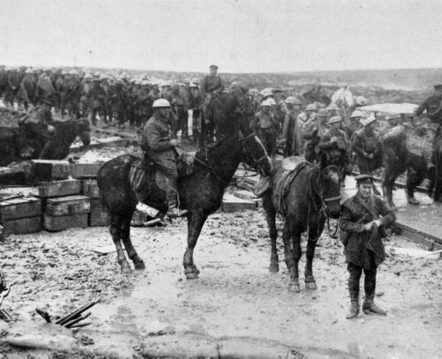 With the British Army on the Western Front: A busy scene in newly-captured territory. - Otago Witness, 15.8.1917.