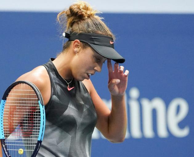 Madison Keys of the USA after losing a game to Sloan Stephens. Photo: Reuters