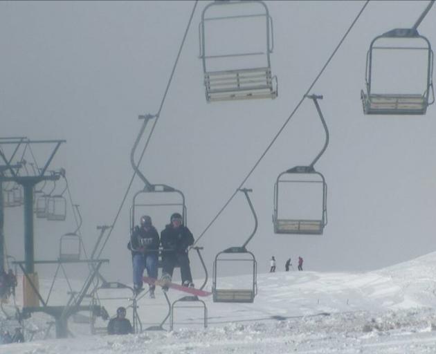 The Ohau Snow Fields chairlift in action the day after it shut down, leaving 75 skiers stuck in...