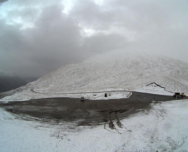 An image taken at 7am yesterday of the summit on the Crown Range Rd, between Queenstown and...