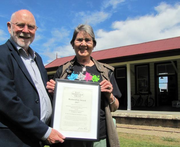 Promote Dunstan president Rory Butler and Clyde Railway Station working group convener Clair...