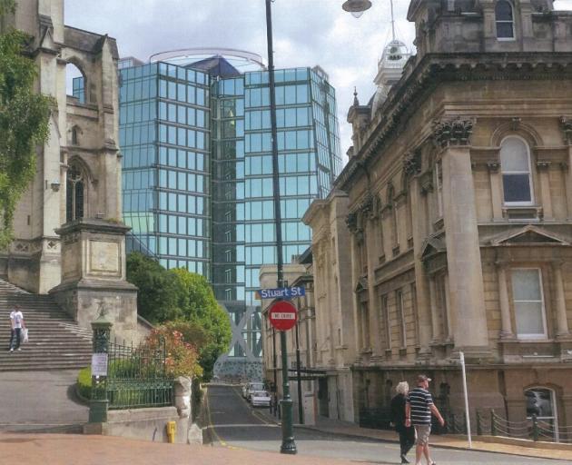 A view along Harrop St showing the proposed five-star hotel.