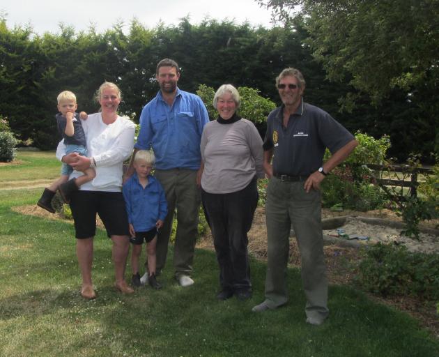 Otago Ballance Farm Environment Awards finalists (from left) Bede, Sarah, Hugo, Simon, Eris and...