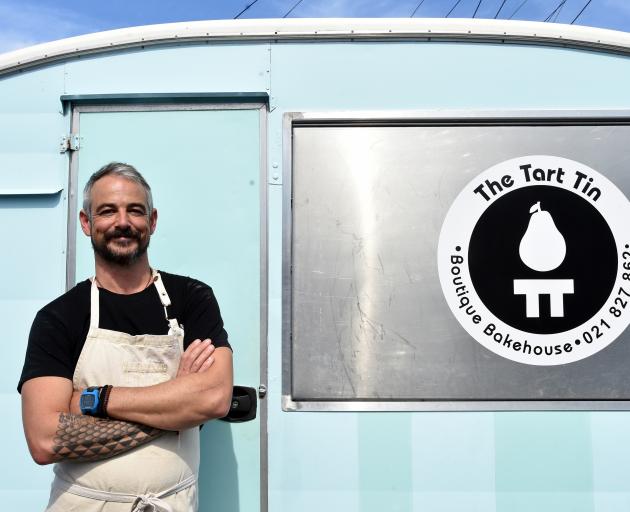 Matt Cross and Minty outside the Tart Tin bakery in St Kilda. PHOTOS: CRAIG BAXTER
...