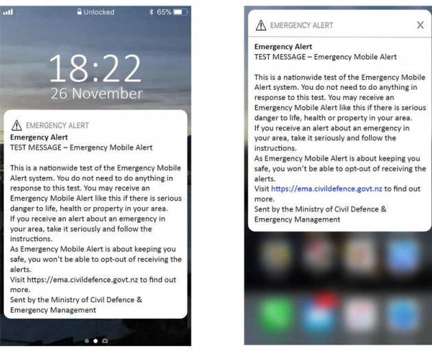 Test emergency alerts will appear on about two million NZ mobile phones tonight. Photo: Ministry...