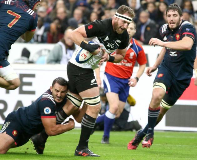 All Black captain Kieran Read is tackled against France at the weekend. Photo: Getty Images