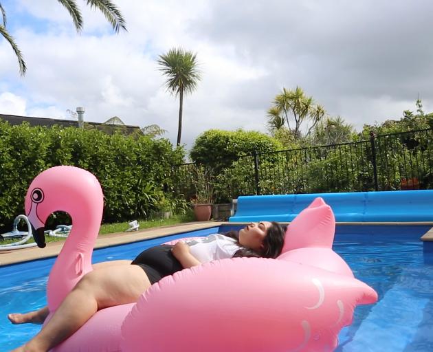 Pink Flamingo 2, A Pool is not the Ocean, Louisa Afoa.