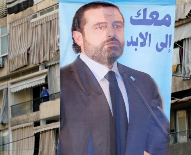 A poster depicting Lebanon's Prime Minister Saad al-Hariri. Photo: Reurers