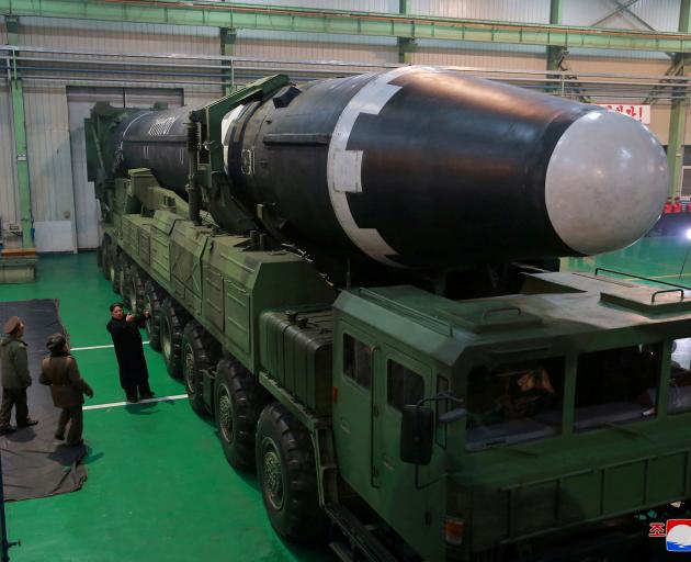 The North Korean intercontinental ballistic rocket Hwasong-15. Photo: KCNA via Reuters 
