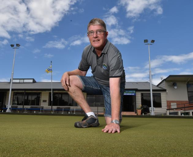 Taieri Bowling Club greenkeeper and manager Rob Gibson on the club's green before the national bowls championships it will host later this month. Photo: Gregor Richardson