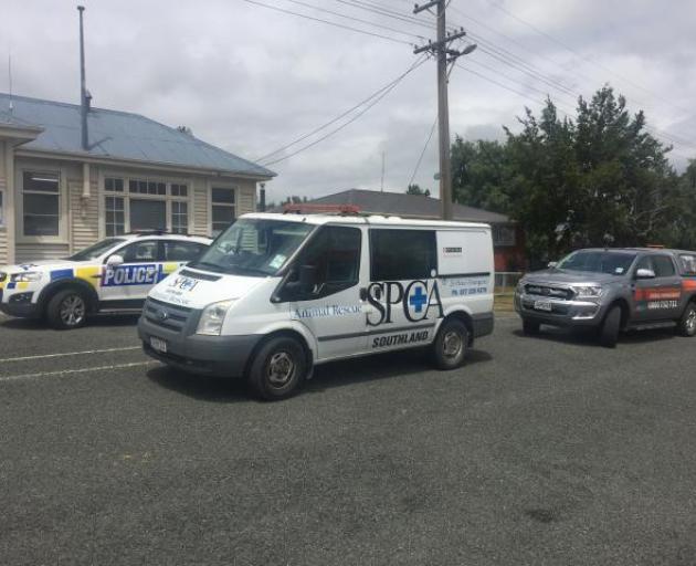 SPCA animal rescue vehicle outside Ohai Police Station. Photo: NZ Police