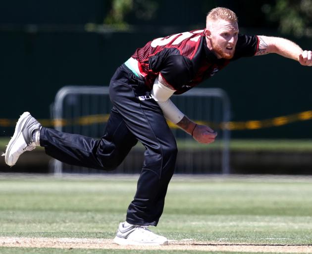 Ben Stokes bowls for Canterbury against Auckland yesterday. Photo: Getty Images
