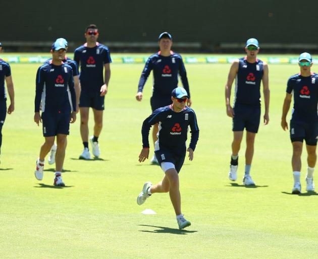 England players at a nets session at the WACA on Tuesday. Photo: Getty Images