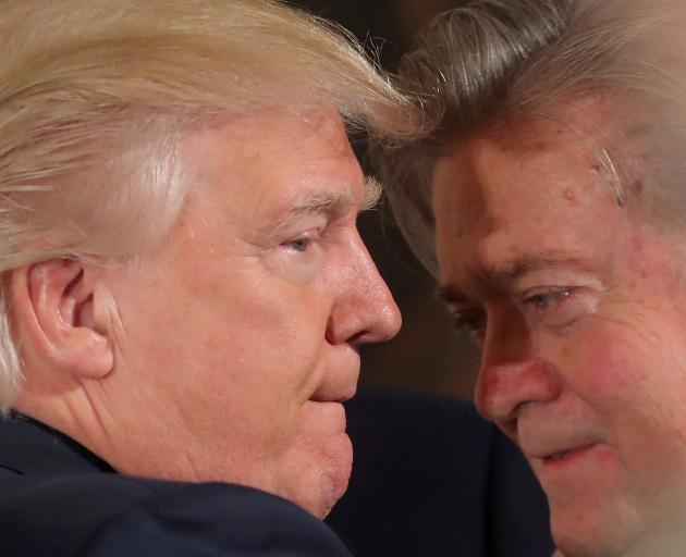 Donald Trump (left)  says Stephen Bannon had little to do with his presidential victory in 2016....