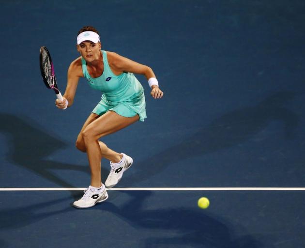 Agnieszka Radwanska plays a shot at the ASB Classic last night. Photo: Getty Images