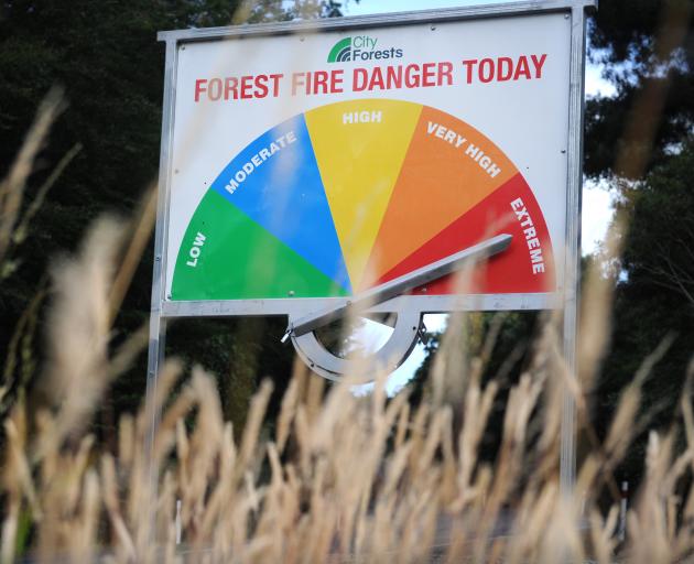 The fire danger message on Three Mile Hill Rd yesterday. PHOTO: CHRISTINE O'CONNOR

