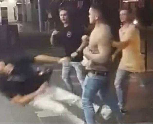 Caleb Maraku knocks out 19 year old Taliesin O'Meara outisde a nightclub in Surfers Paradise in November 2017. Photo: NZ Herald/ supplied