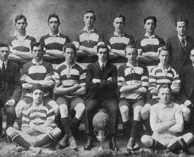 The Northern Association Football team, winners of the A grade competition for 1917. — Otago...