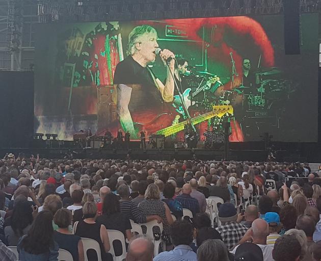 Former Pink Floyd member Roger Waters live at Forsyth Barr Stadium this evening. Photo: Vaughan...