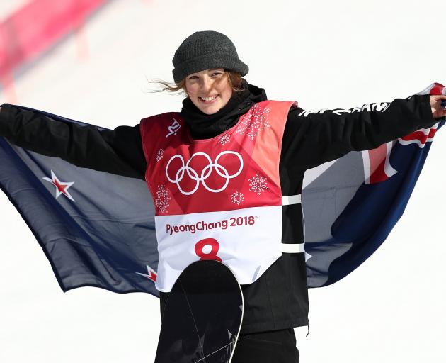 Zoi Sadowski-Synnott celebrates her bronze-medal winning run. Photo: Getty Images