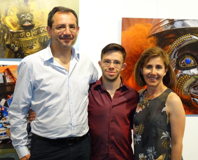 Dunedin artist Carlos Biggemann (middle), pictured with his parents Sergio and Alicia, opened his...