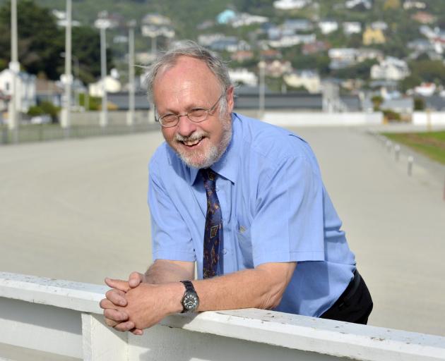 Stipendiary steward Chris Boyd officiated at his second-last greyhound meeting at Forbury Park on Tuesday before his retirement next month. Photo: Gerard O'Brien