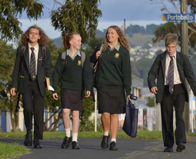 Bayfield High School pupils (from left) Chris Hawkins (16), Josephine Tarasiewicz (13), River...