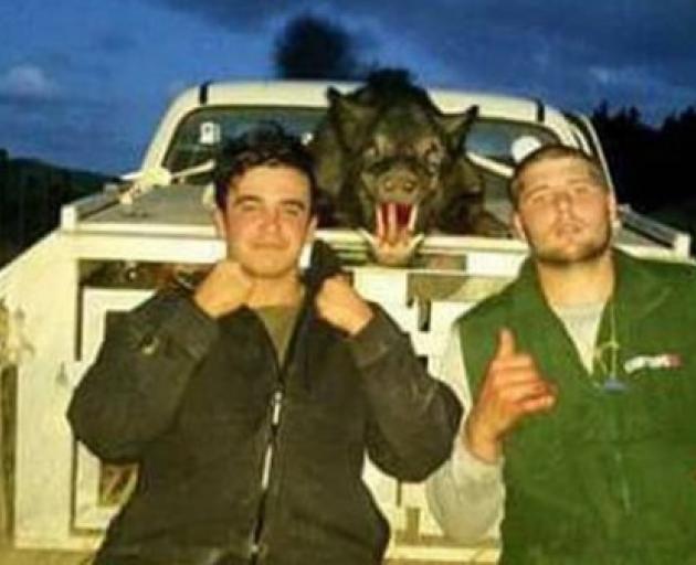 Keen pig hunters Theo and Chad Scrivener have had their pig dogs burned alive by thieves. Photo: Supplied