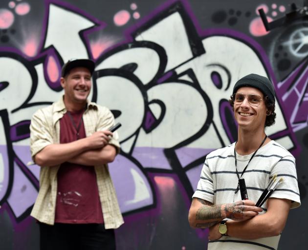 On the Fringes of Society event organiser Jonny Waters (left) and street artist James Butcher get...