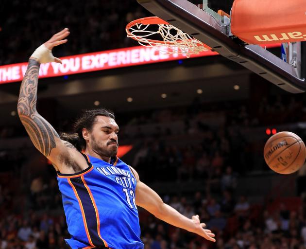 Steven Adams had a dominant match in his return for the OKC against the Clippers today. Photo:...