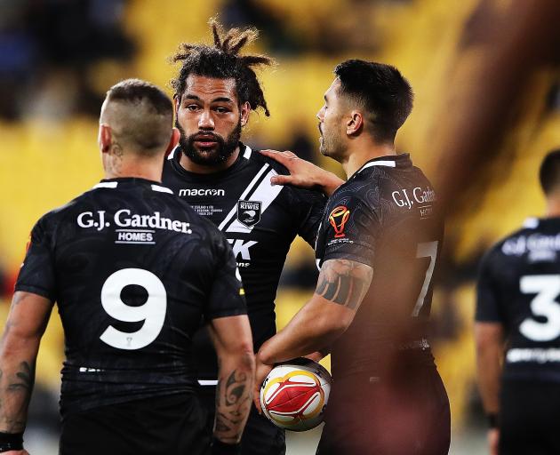 Danny Levi, Adam Blair and Shaun Johnson during their disastrous World Cup quarter-final loss to...